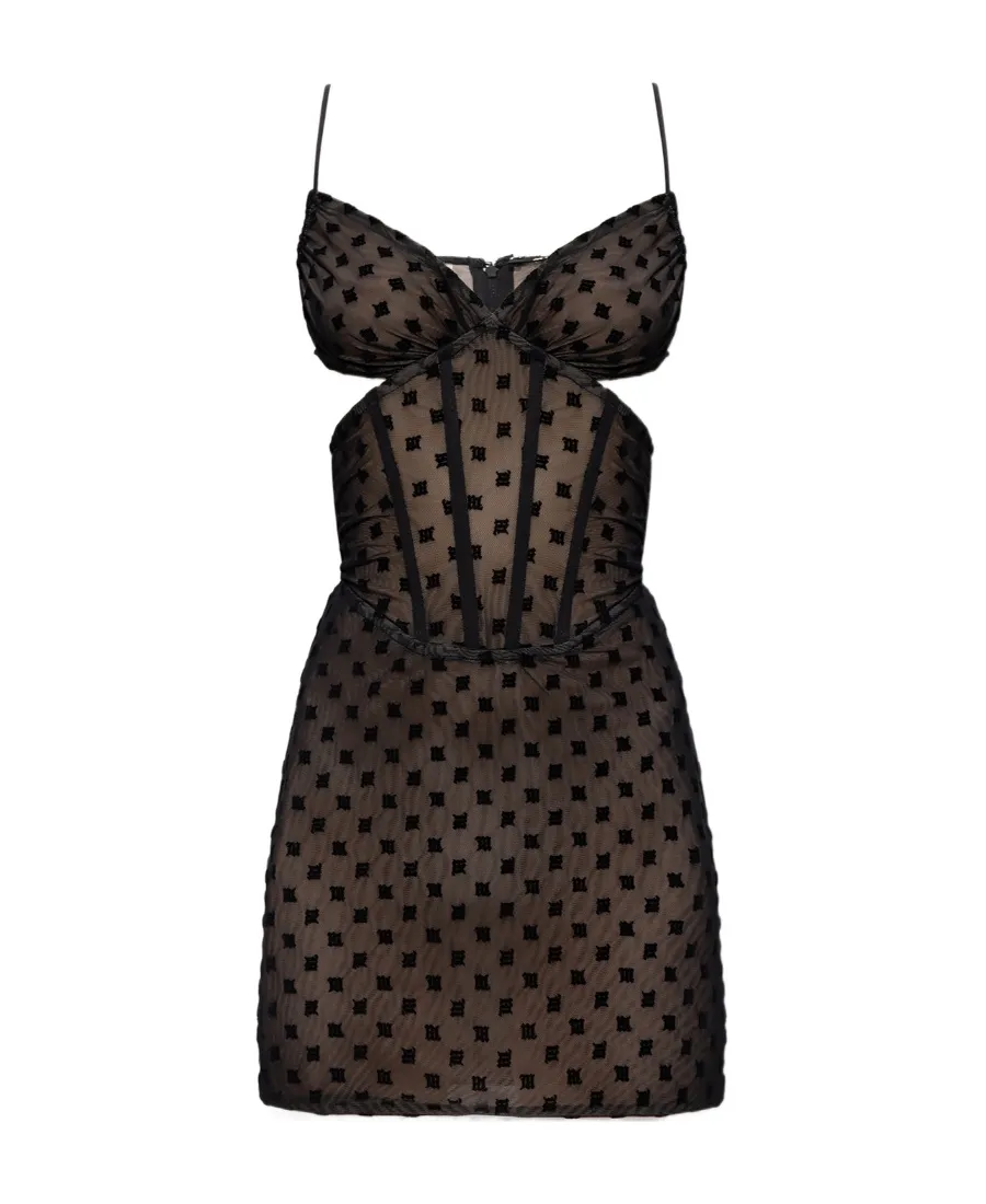 Monogram-Pattern Corset Minidress