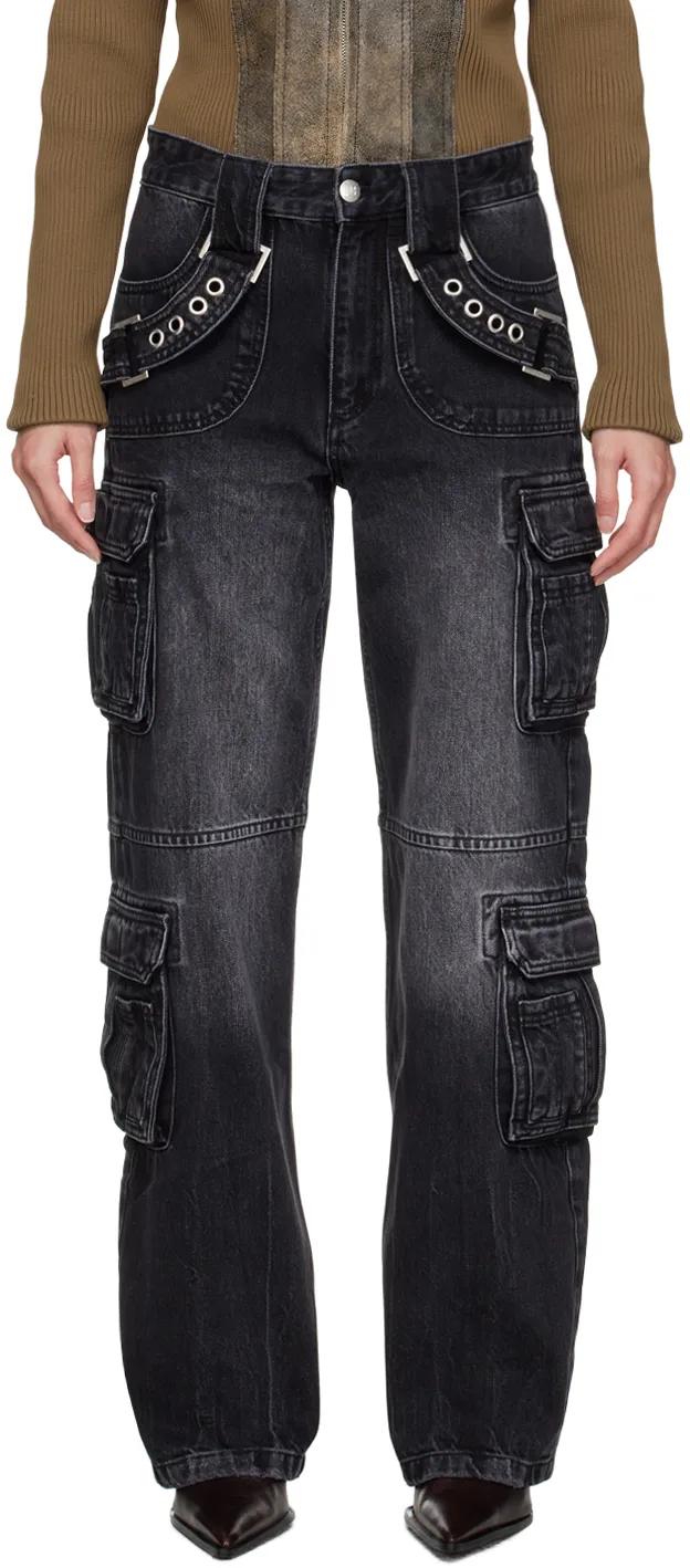 Cut-Out Straight-Leg Trousers