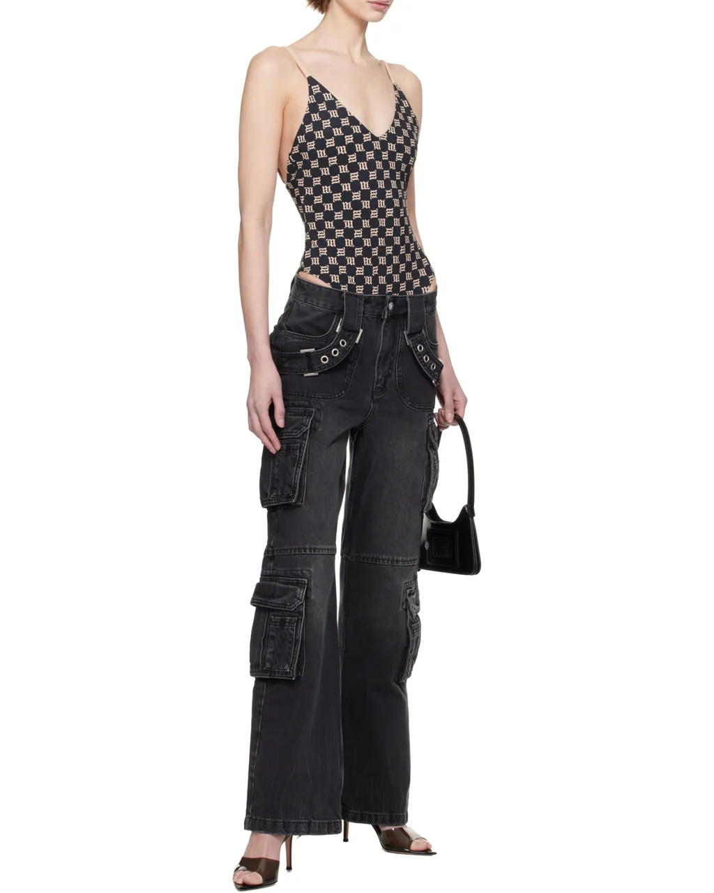 Cut-Out Straight-Leg Trousers