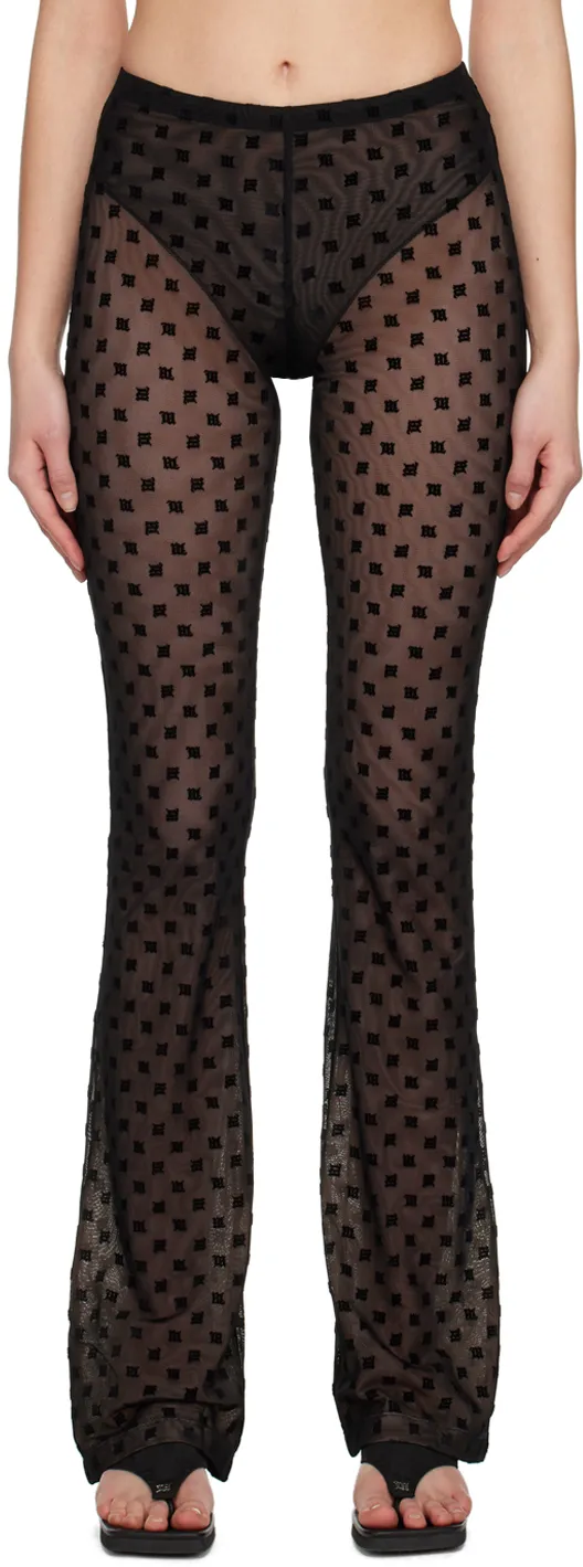 Flocked Monogram Sheer Trousers