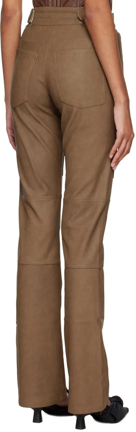 Leather-Effect Cargo Trousers