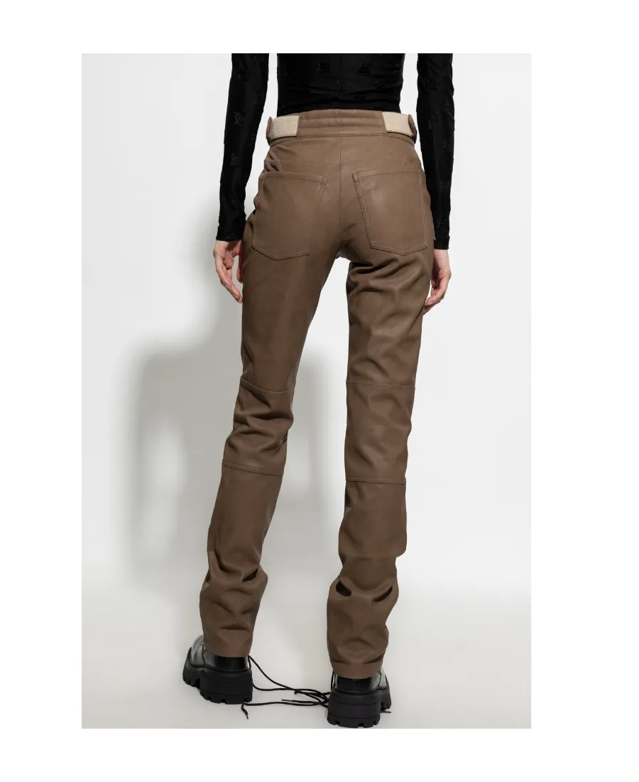 Leather-Effect Cargo Trousers