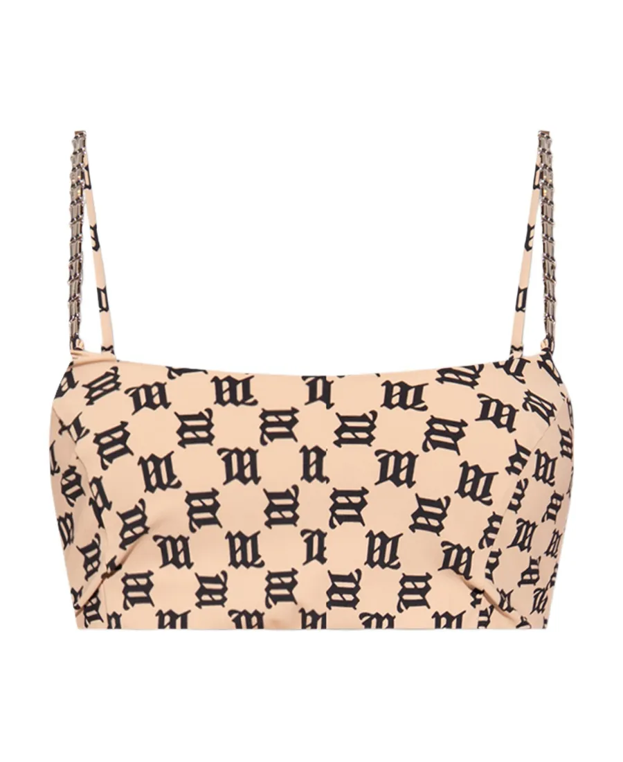 Monogram-Print Bralette Top