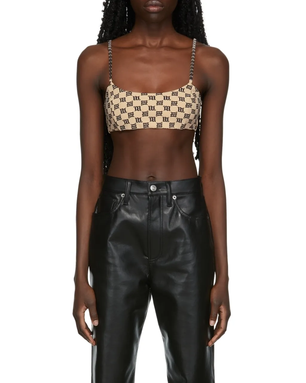 Monogram-Print Bralette Top