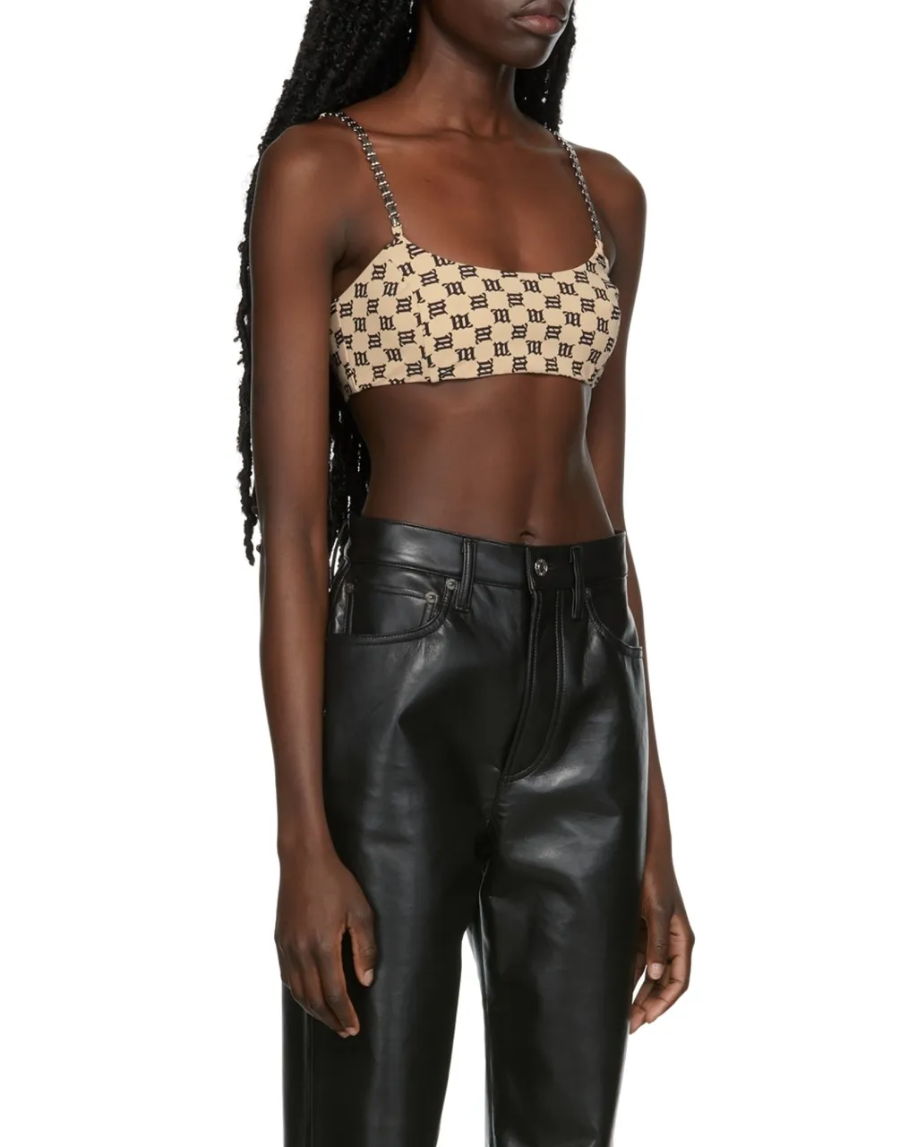 Monogram-Print Bralette Top