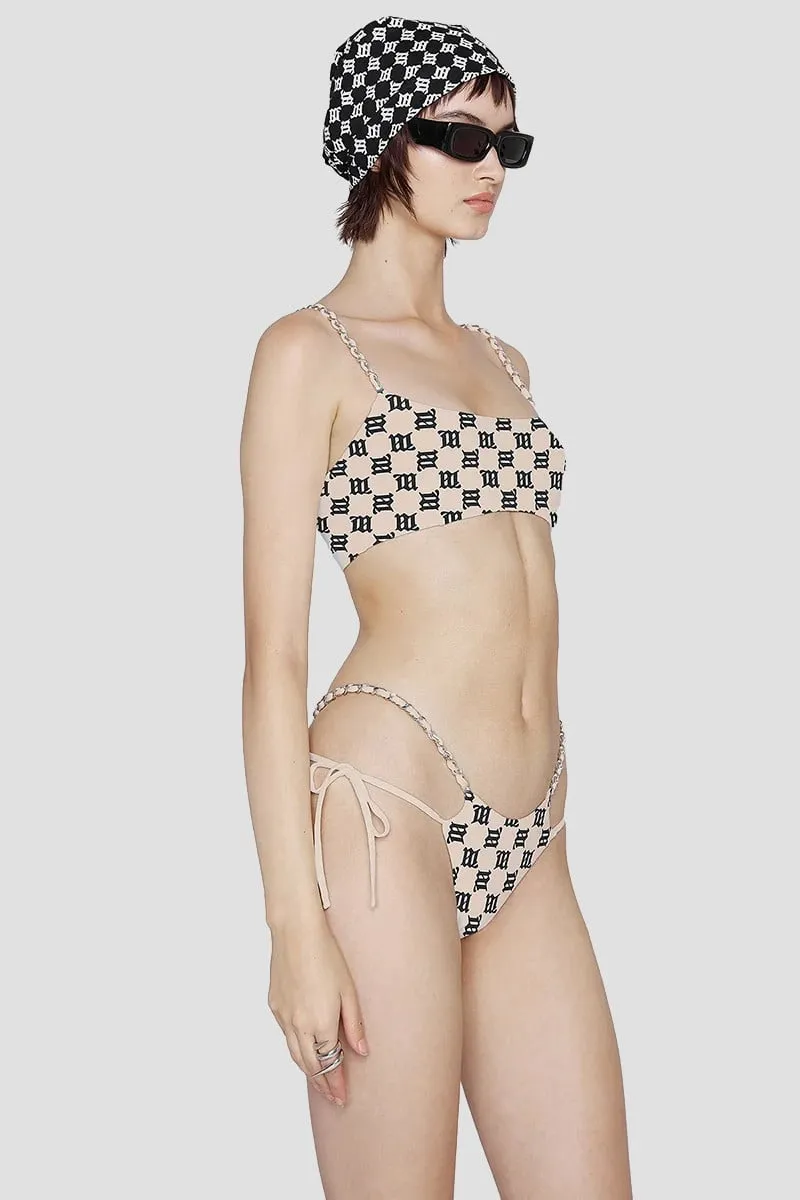 Monogram-Pattern Bikini Bottoms