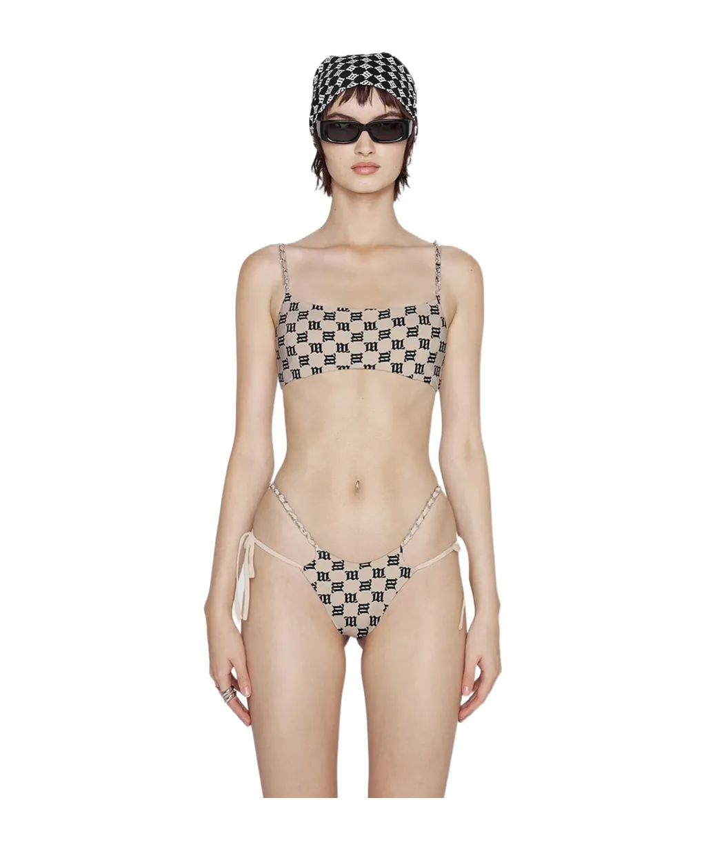 Monogram-Pattern Bikini Bottoms