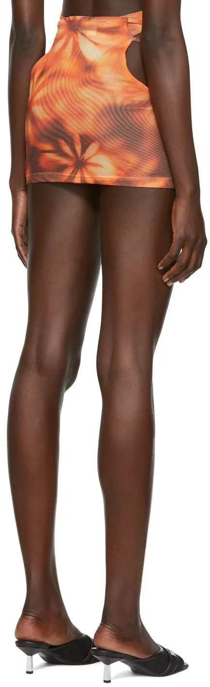 Floral-Print Cut-Out Miniskirt