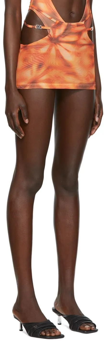 Floral-Print Cut-Out Miniskirt