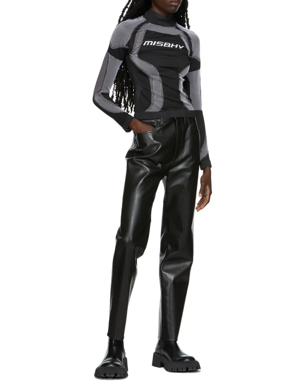Elastic Plain Jersey Long-Sleeved T-Shirt