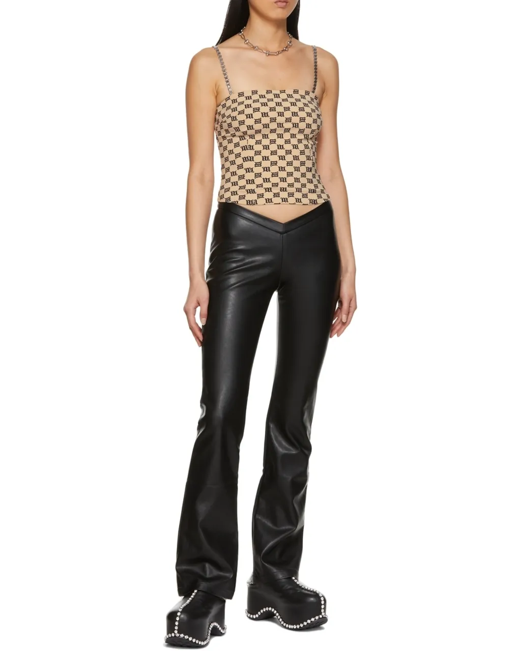 Chain-Embellished Monogram Top