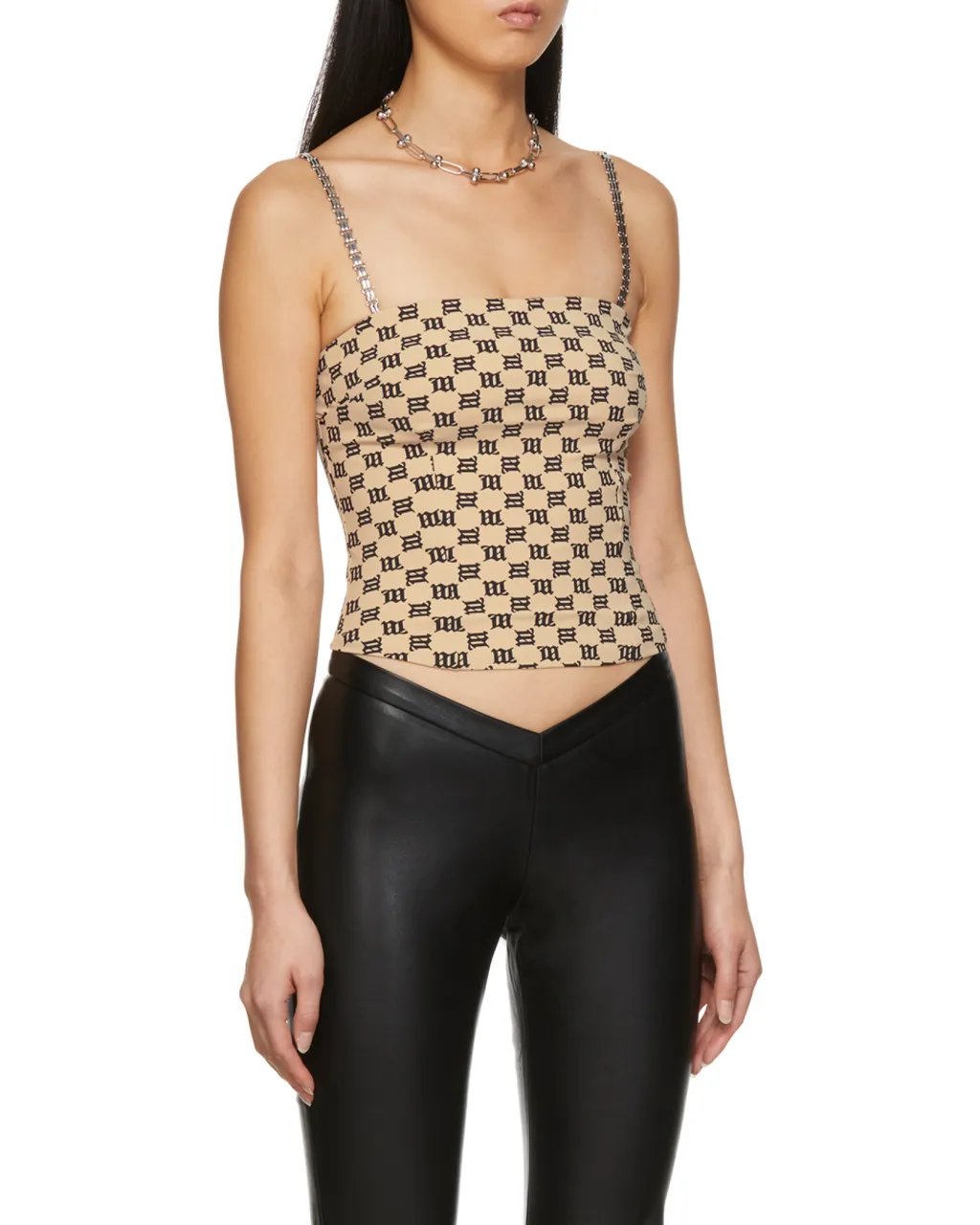 Chain-Embellished Monogram Top