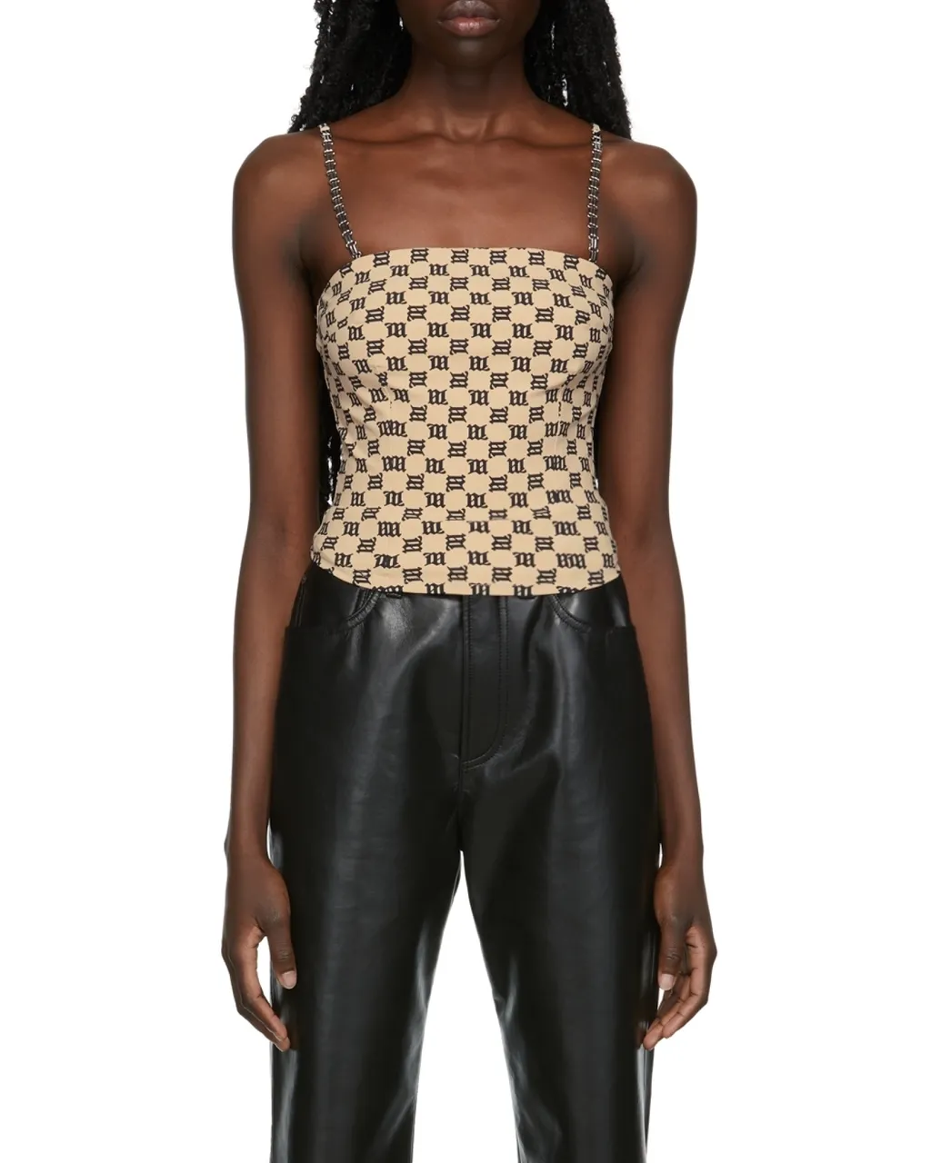 Chain-Embellished Monogram Top