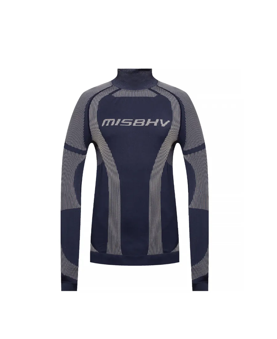 Logo Printed Turtleneck Top