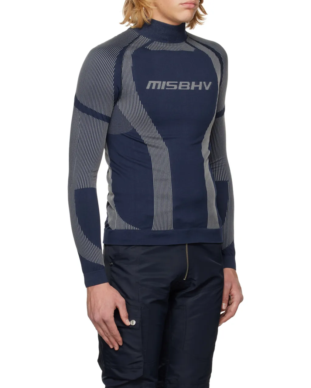 Logo Printed Turtleneck Top