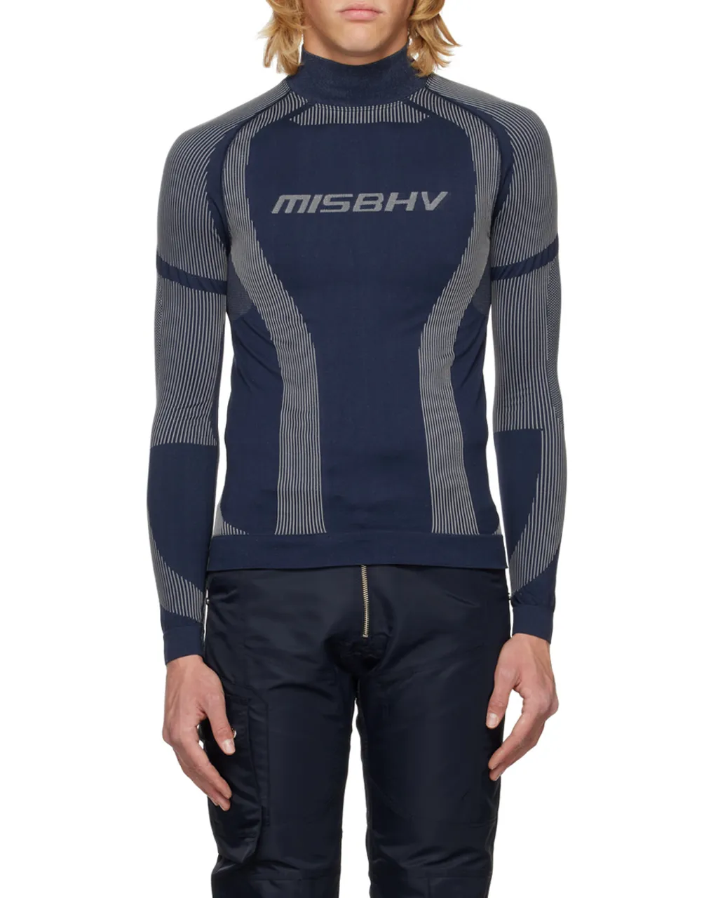 Logo Printed Turtleneck Top