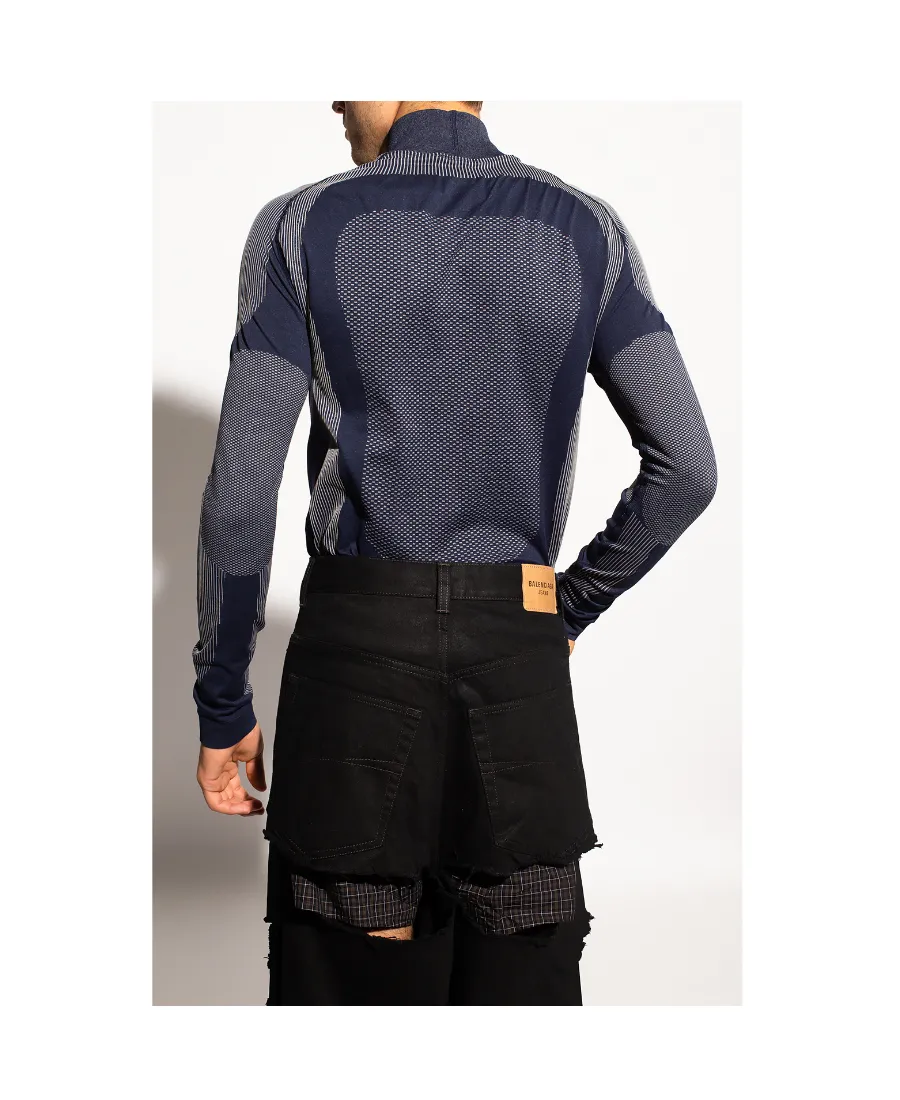 Logo Printed Turtleneck Top
