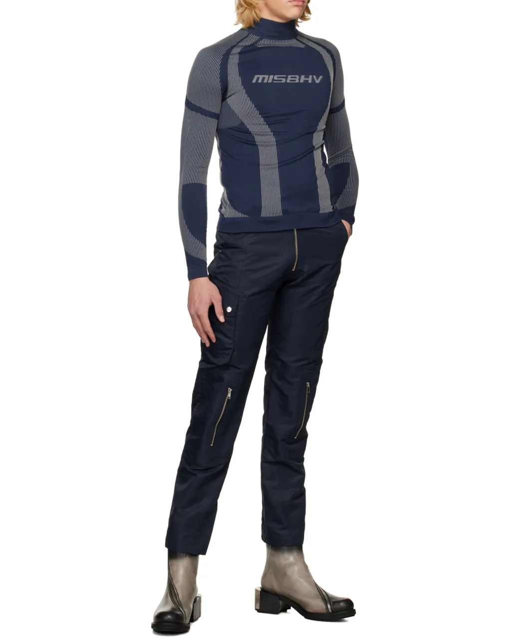 Logo Printed Turtleneck Top