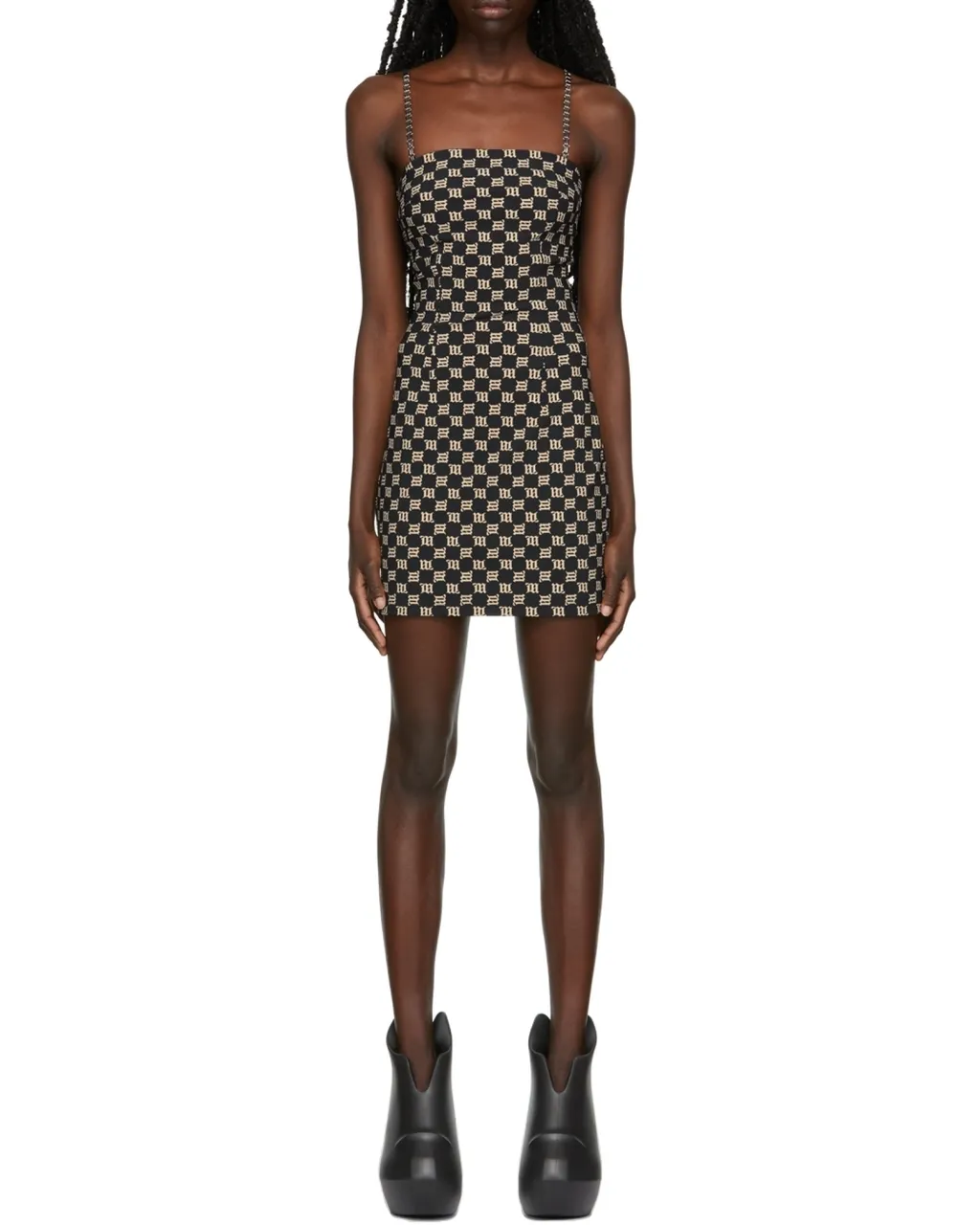 Monogram-Print Fitted Dress