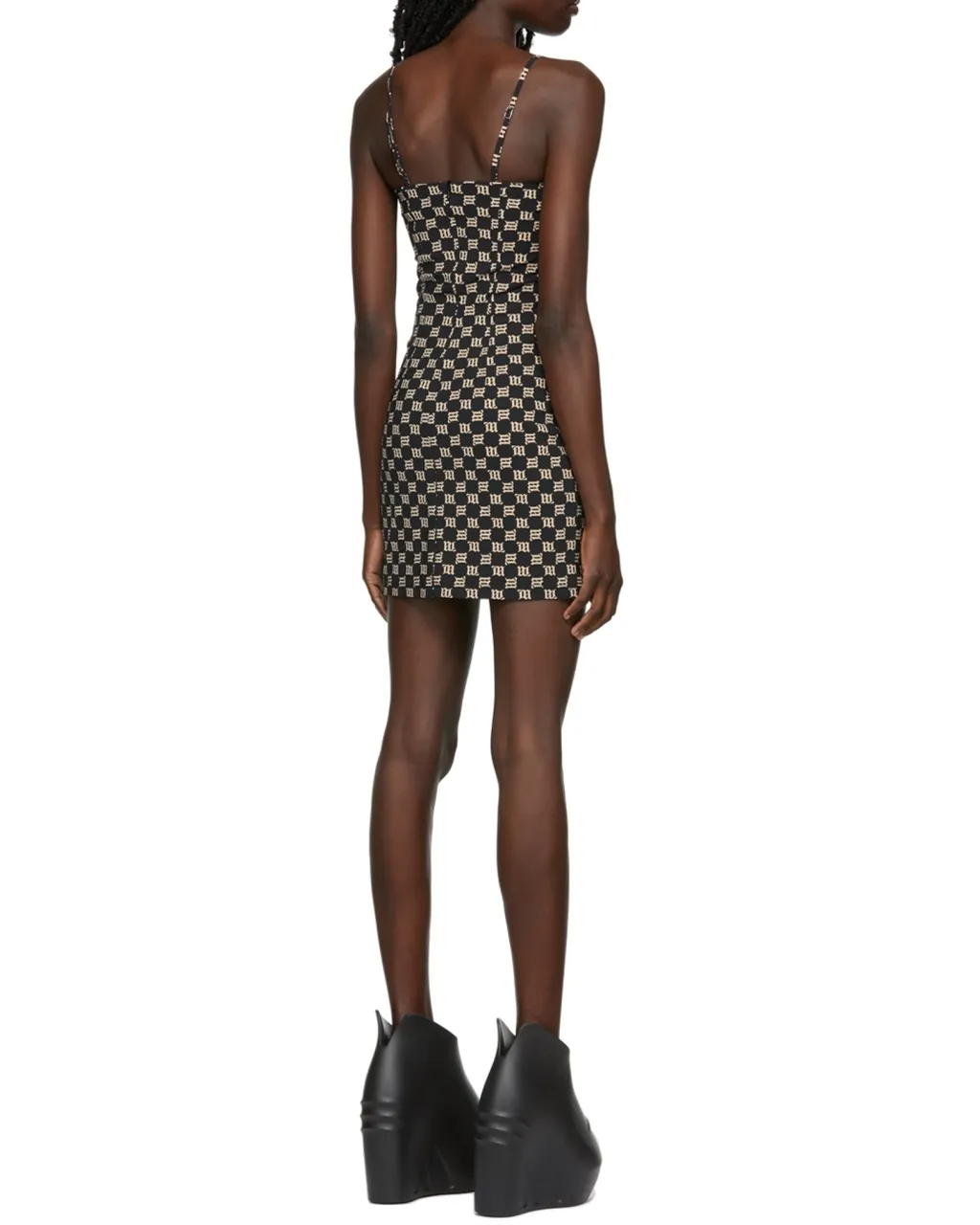 Monogram-Print Fitted Dress