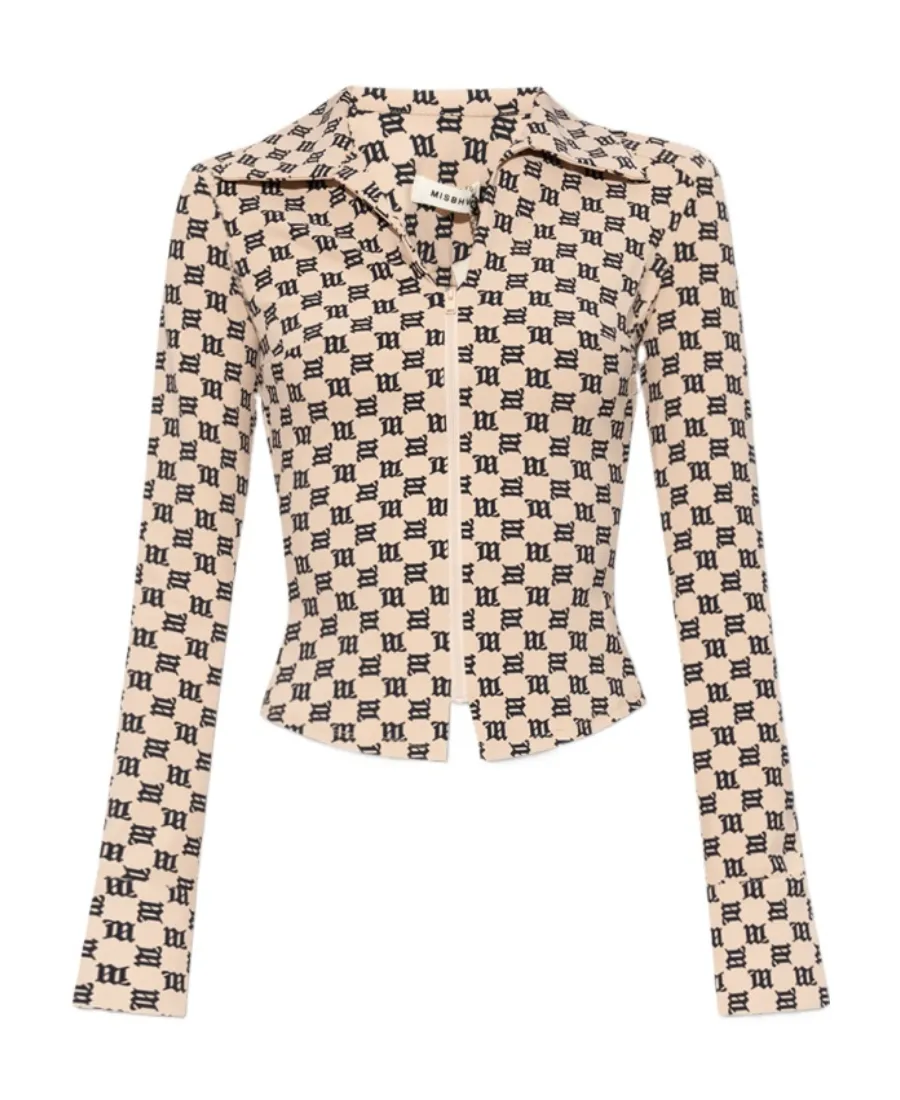Monogram Pattern Long-Sleeved Top
