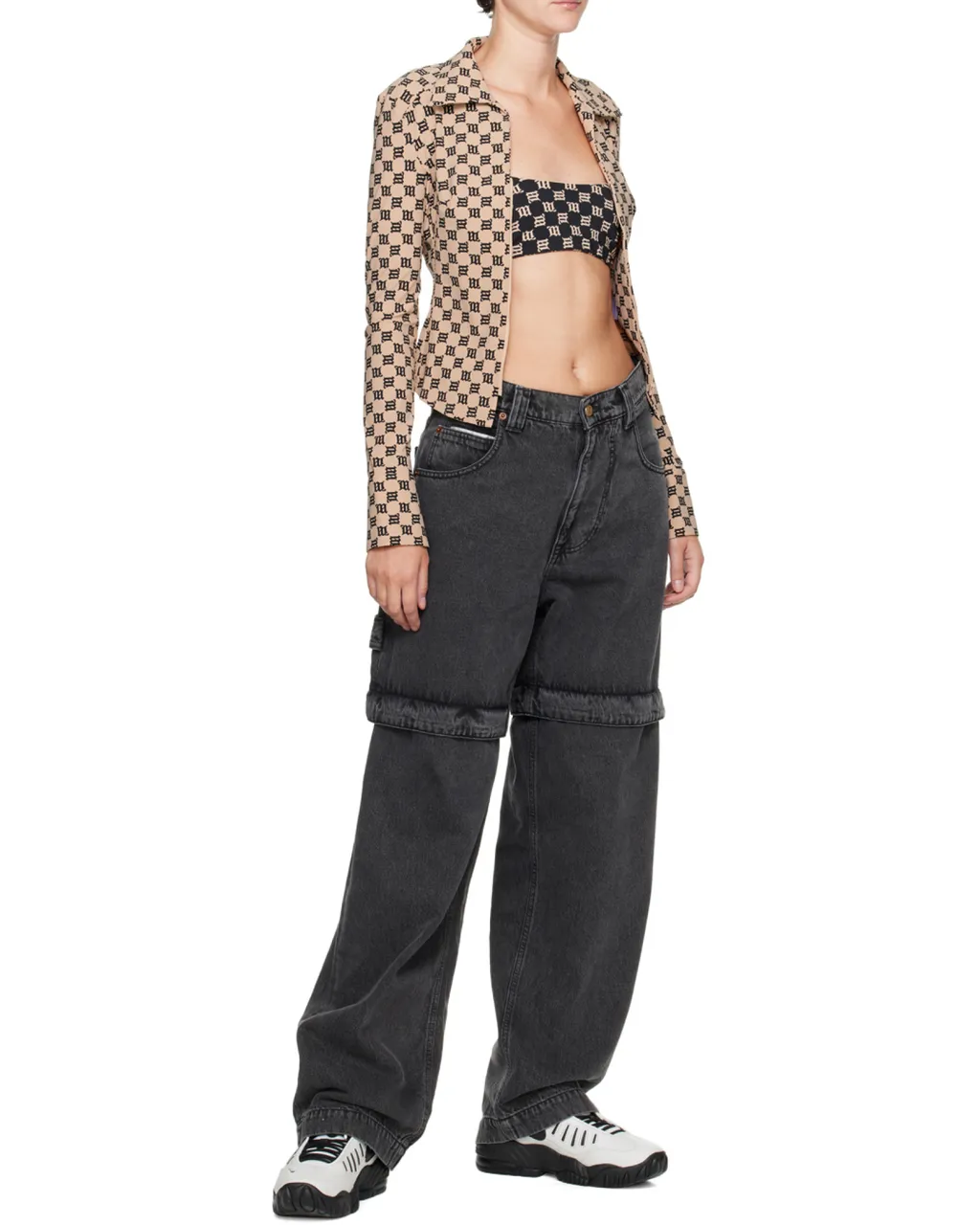 Monogram Pattern Long-Sleeved Top