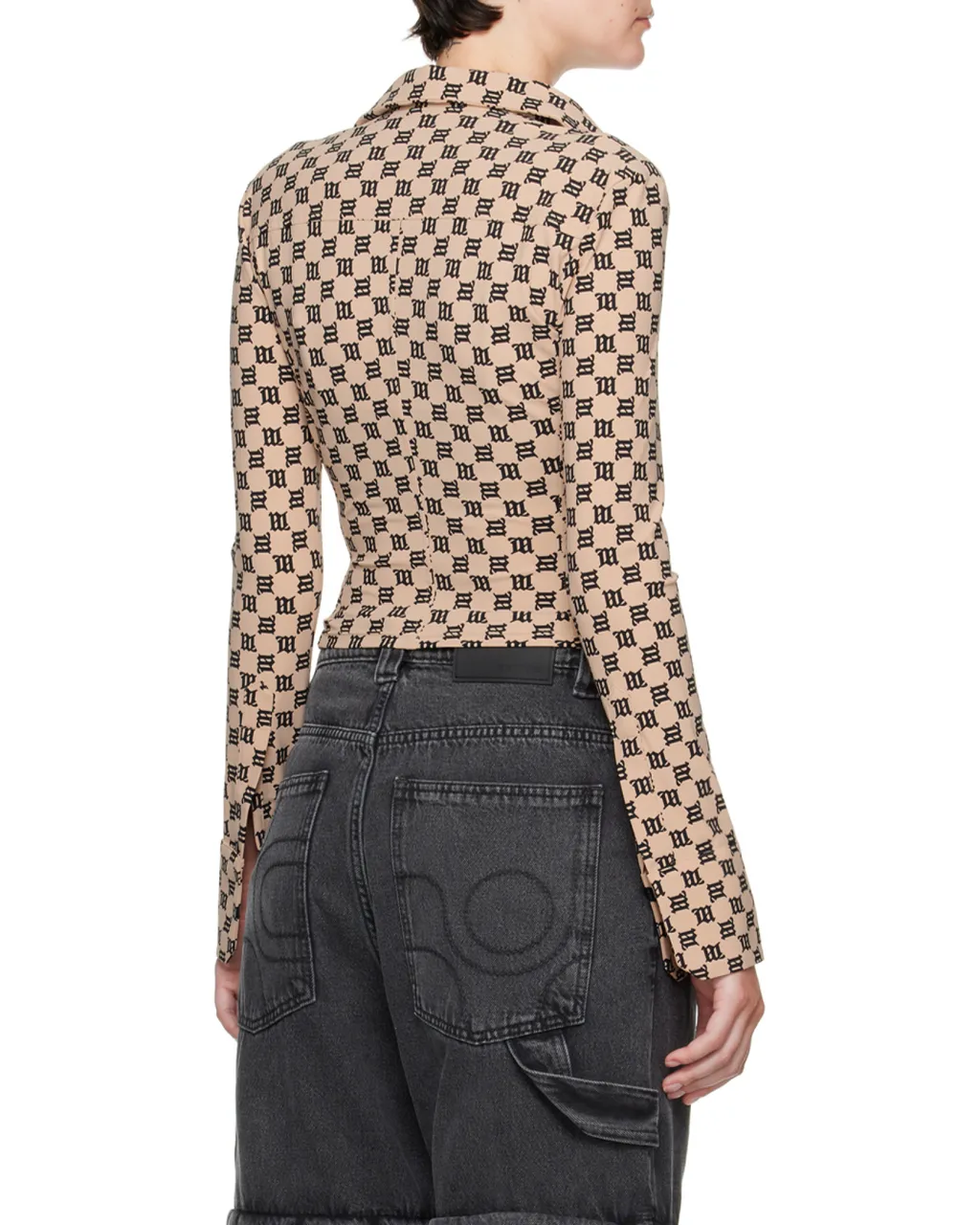 Monogram Pattern Long-Sleeved Top