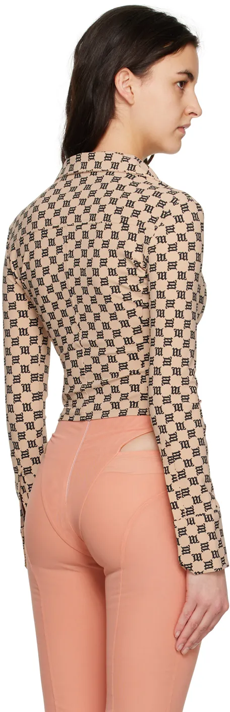 Monogram Pattern Long-Sleeved Top