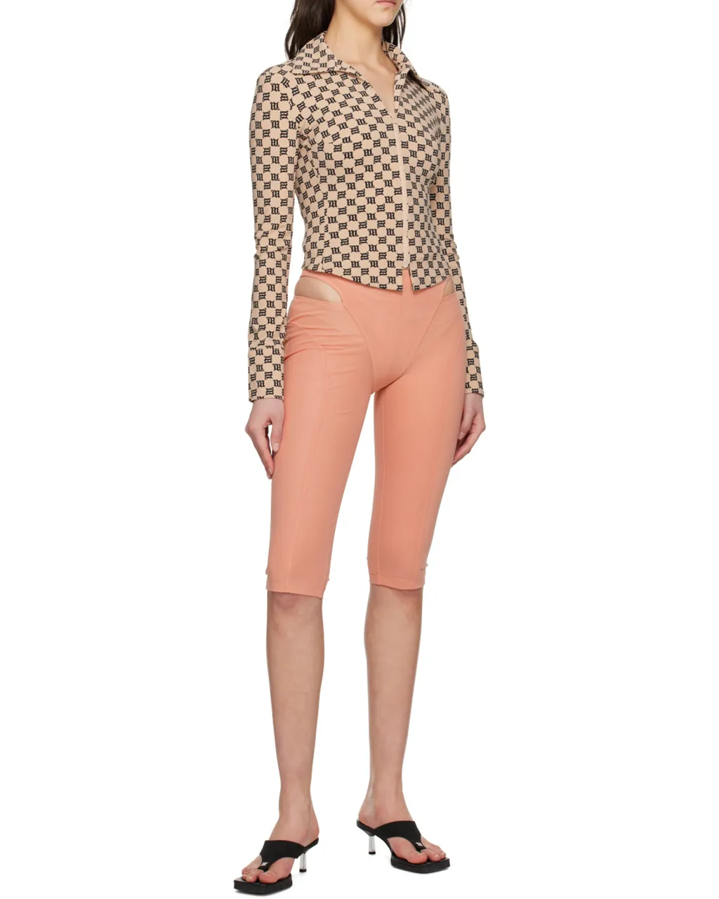 Monogram Pattern Long-Sleeved Top