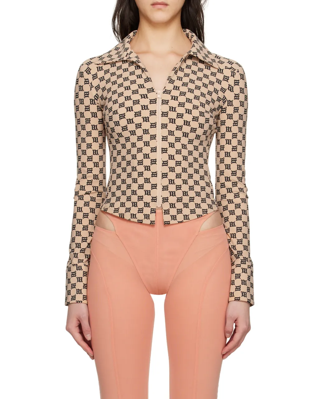 Monogram Pattern Long-Sleeved Top