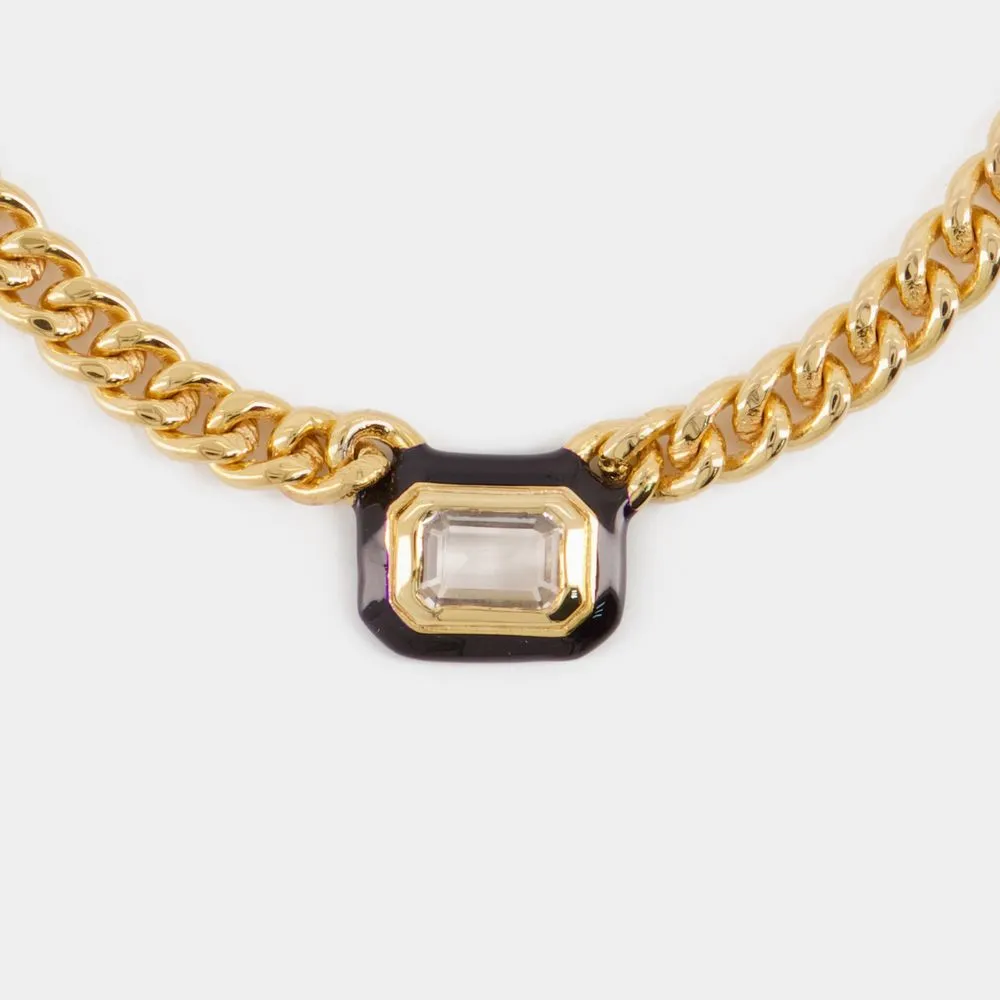 Stone-Detail Chain Necklace