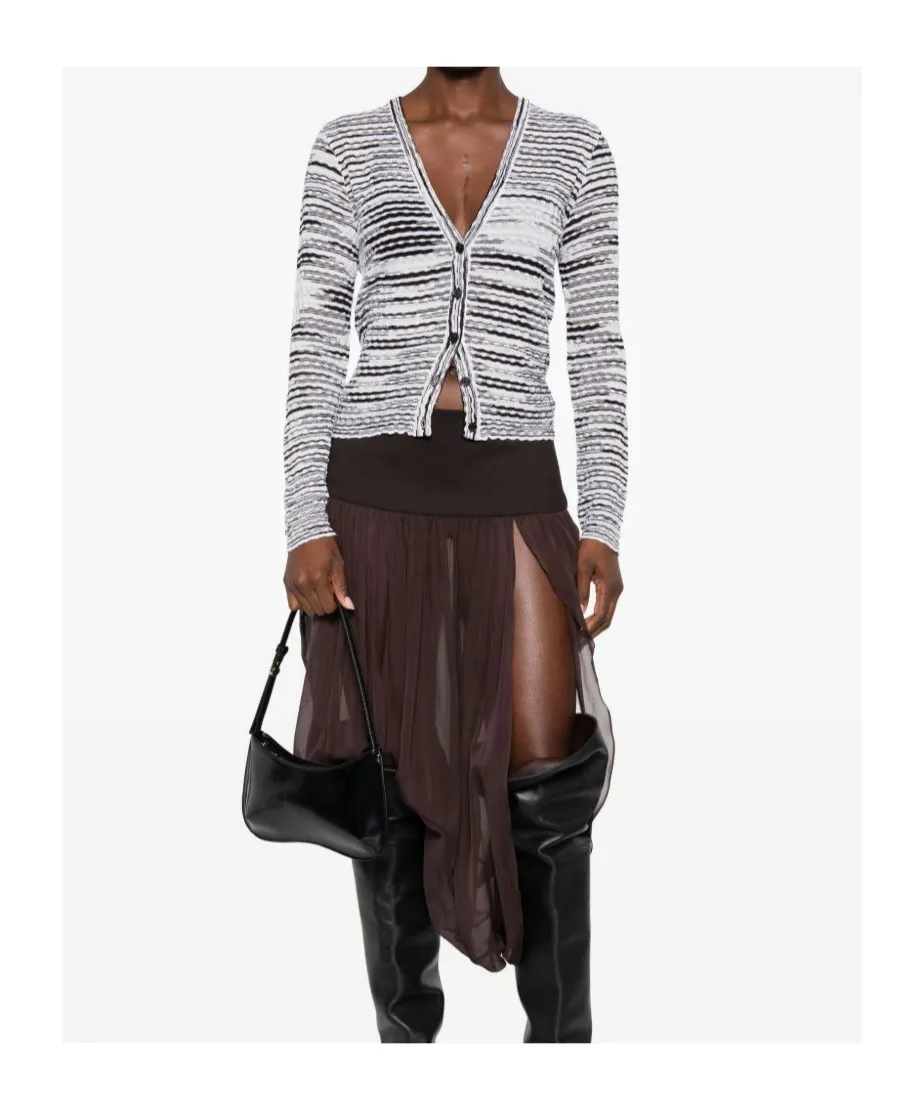 Striped V-Neck Cardigan