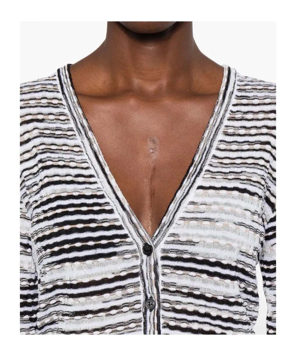 Striped V-Neck Cardigan