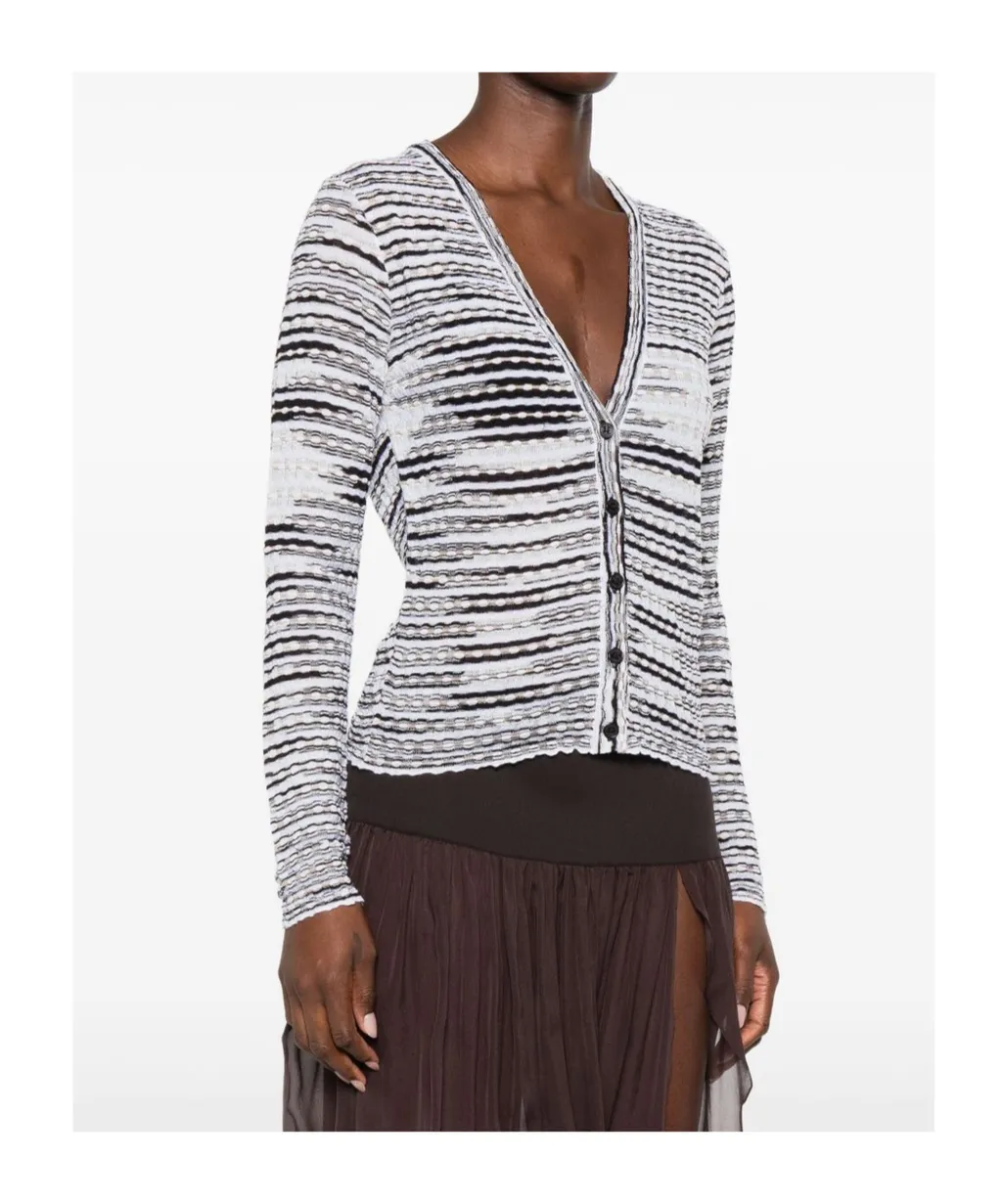 Striped V-Neck Cardigan