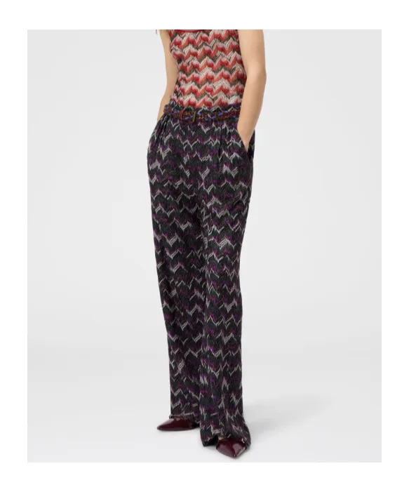 Zigzag-Woven Trousers