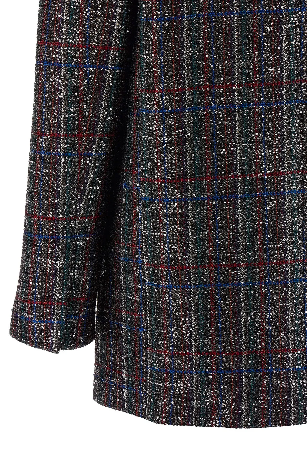 Sequin-Embellished Tartan Blazer