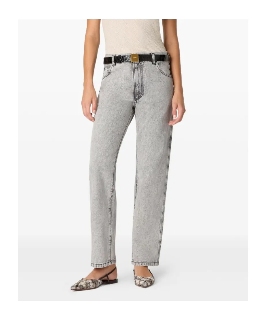 Acid-Wash Logo-Plaque Jeans