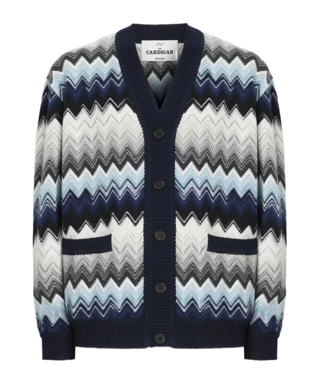 Chevron-Pattern Cardigan