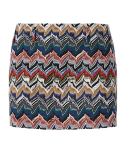Chevron-Pattern Mini Skirt