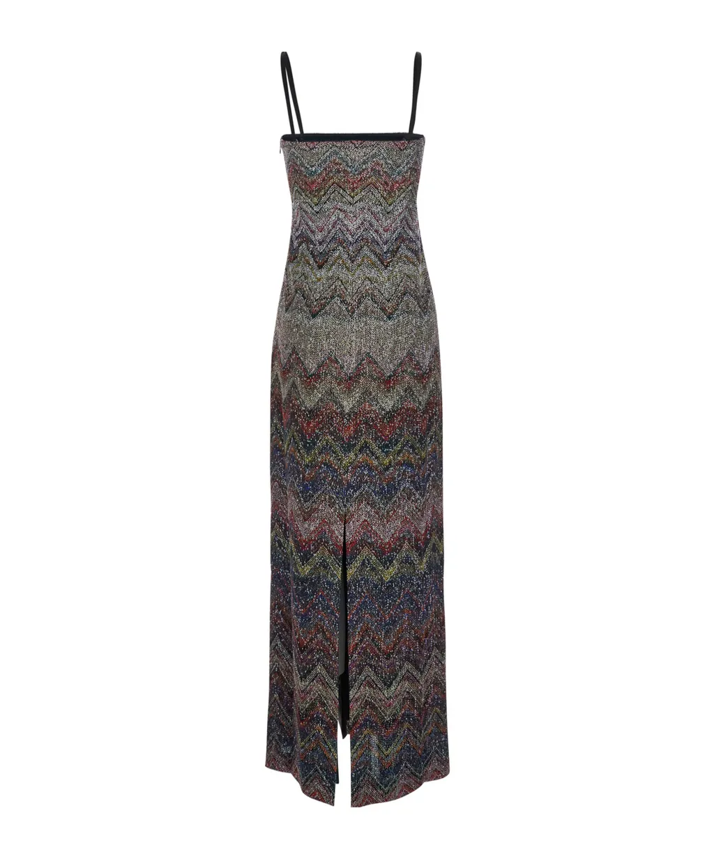 Zig Zag Sleeveless Long Dress