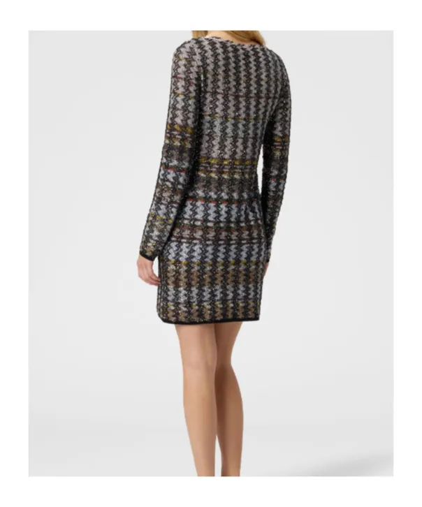 Crewneck Sequin-Embellished Mini Dress
