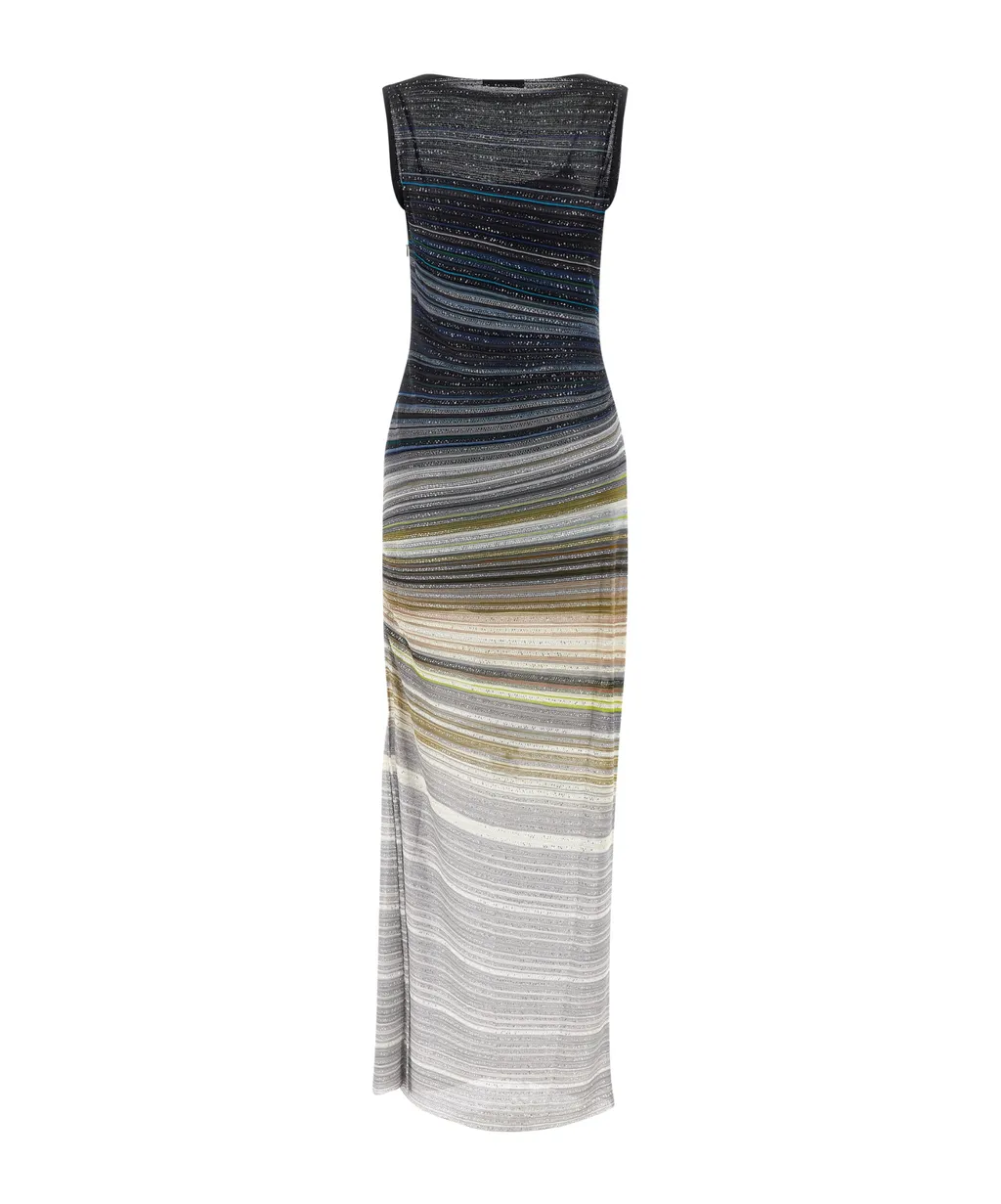 Sequin Striped Sleeveless Dress