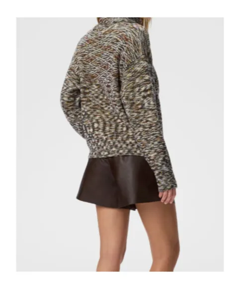 High-Neck Flame Knit Sweater