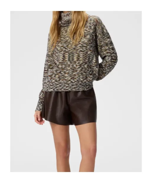 High-Neck Flame Knit Sweater