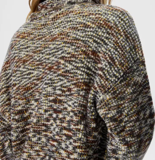 High-Neck Flame Knit Sweater