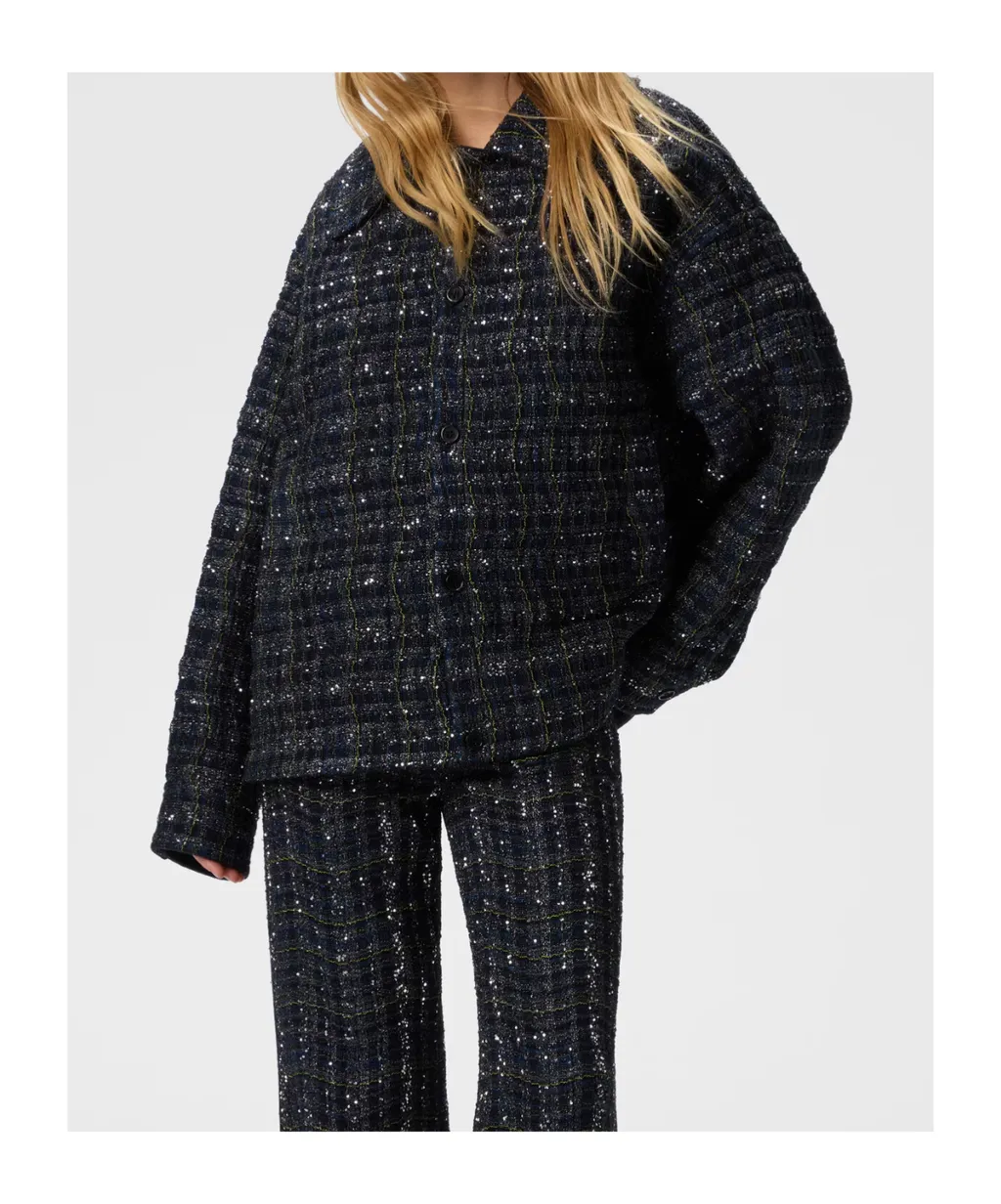 Wave Check Patterned Overshirt