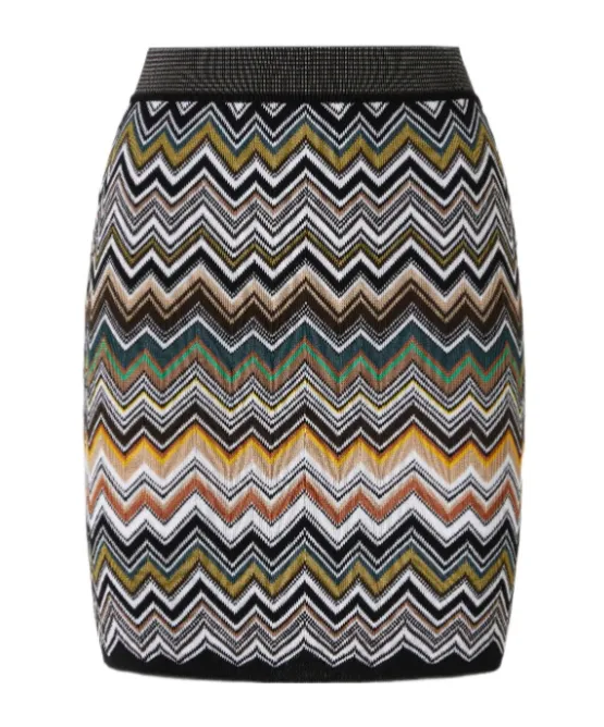 Zigzag-Pattern Mini Skirt