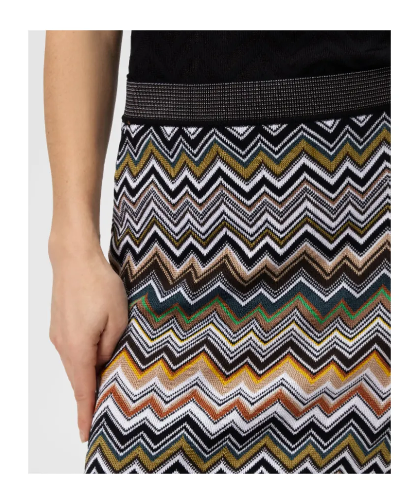 Zigzag-Pattern Mini Skirt