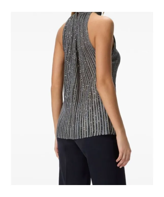 Sequin Striped Bow Top