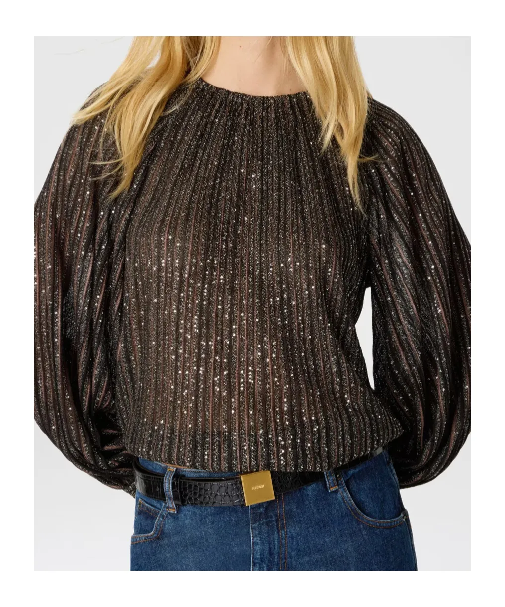 Sequin-Striped Top